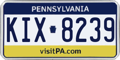 PA license plate KIX8239