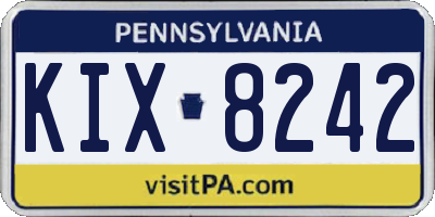 PA license plate KIX8242