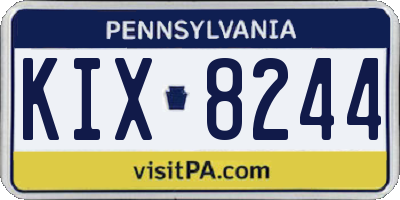 PA license plate KIX8244