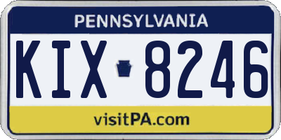 PA license plate KIX8246