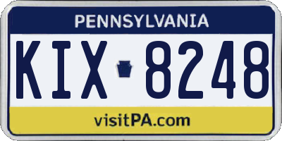PA license plate KIX8248