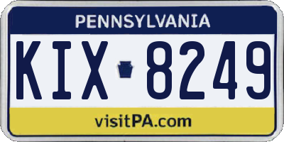 PA license plate KIX8249