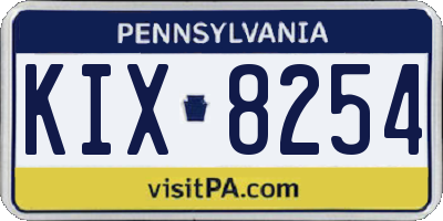 PA license plate KIX8254