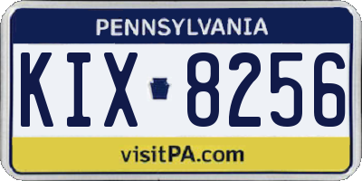 PA license plate KIX8256