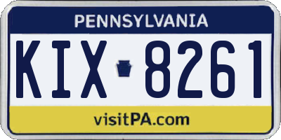 PA license plate KIX8261