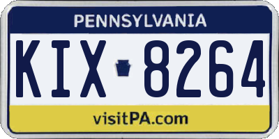 PA license plate KIX8264