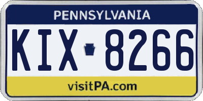 PA license plate KIX8266