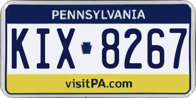 PA license plate KIX8267