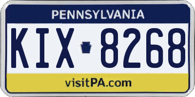 PA license plate KIX8268