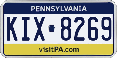 PA license plate KIX8269