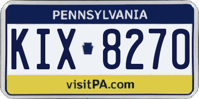 PA license plate KIX8270
