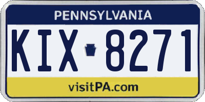 PA license plate KIX8271