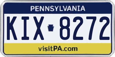 PA license plate KIX8272