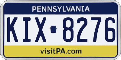 PA license plate KIX8276