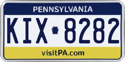 PA license plate KIX8282