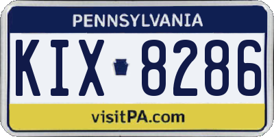 PA license plate KIX8286