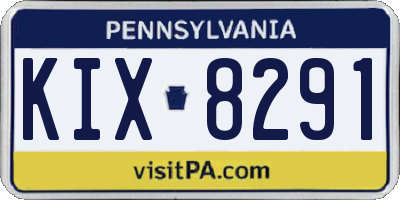 PA license plate KIX8291