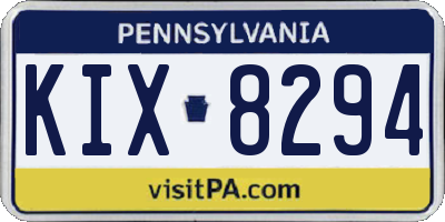 PA license plate KIX8294
