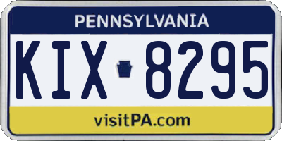PA license plate KIX8295