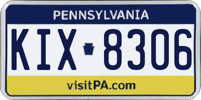 PA license plate KIX8306