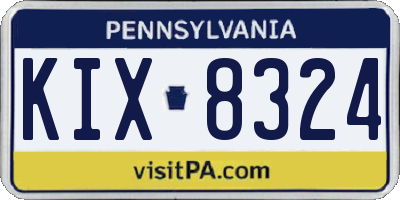 PA license plate KIX8324