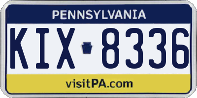 PA license plate KIX8336