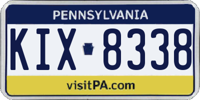 PA license plate KIX8338