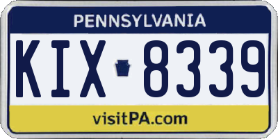 PA license plate KIX8339