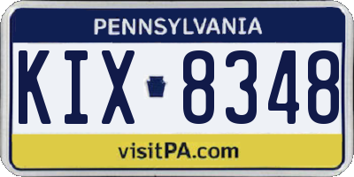 PA license plate KIX8348
