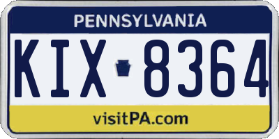 PA license plate KIX8364
