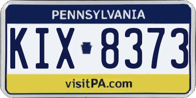 PA license plate KIX8373
