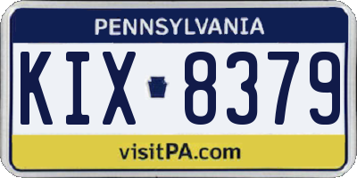 PA license plate KIX8379