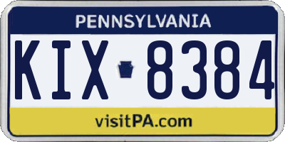 PA license plate KIX8384