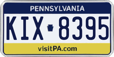 PA license plate KIX8395
