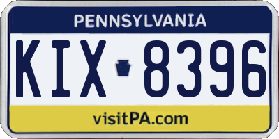 PA license plate KIX8396