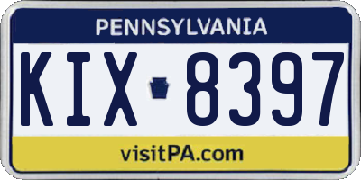PA license plate KIX8397
