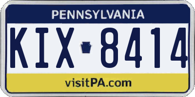PA license plate KIX8414