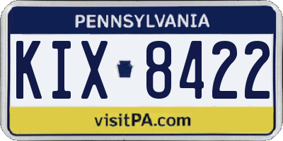PA license plate KIX8422