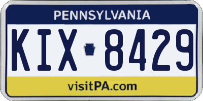 PA license plate KIX8429
