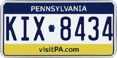 PA license plate KIX8434