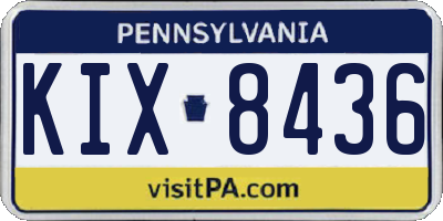 PA license plate KIX8436