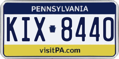 PA license plate KIX8440