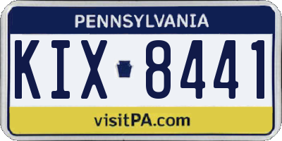 PA license plate KIX8441