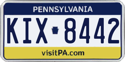 PA license plate KIX8442