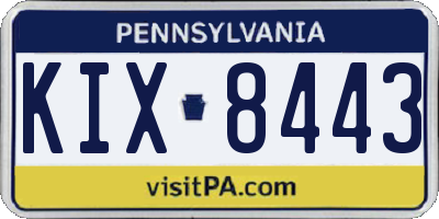 PA license plate KIX8443