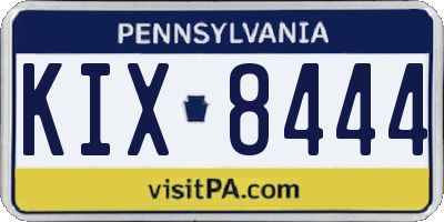 PA license plate KIX8444
