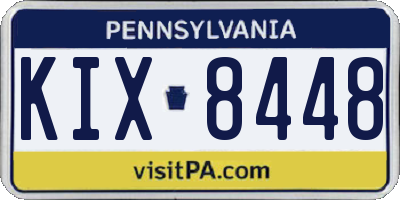 PA license plate KIX8448