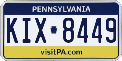 PA license plate KIX8449