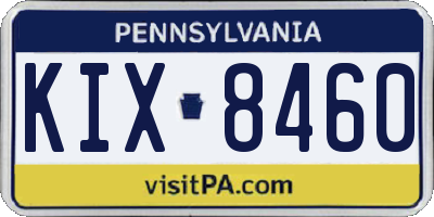PA license plate KIX8460