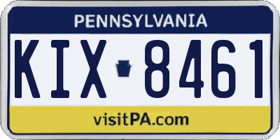 PA license plate KIX8461